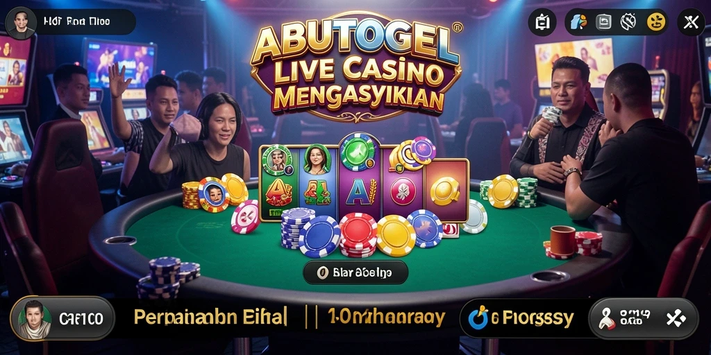 Tampilan utama gameplay ABUTOGEL dengan dealer langsung yang menarik.