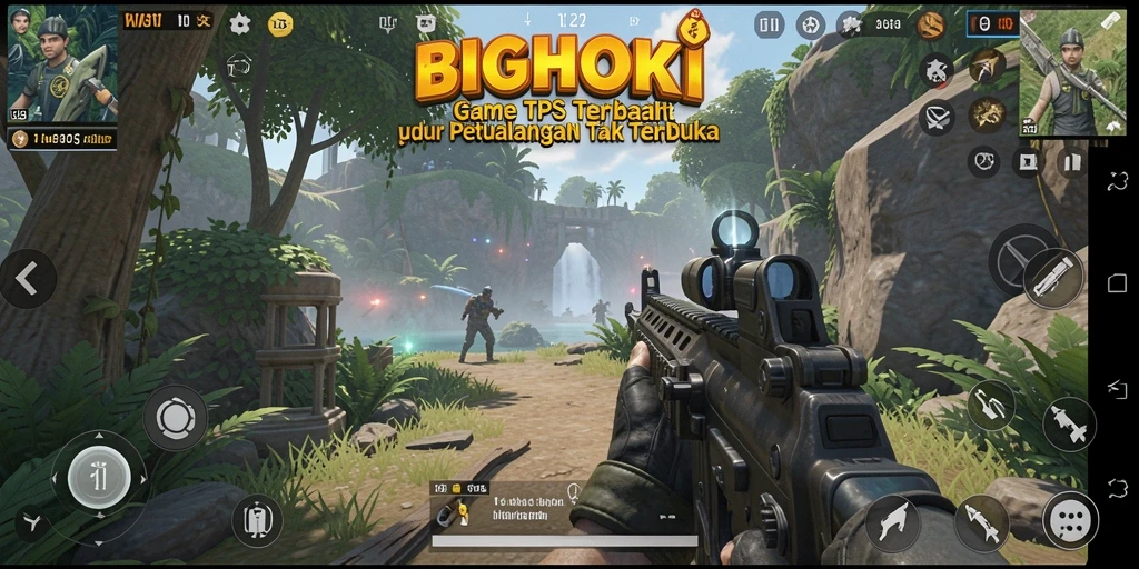 Gameplay seru BIGHOKI dengan aksi tembak-menembak intens.
