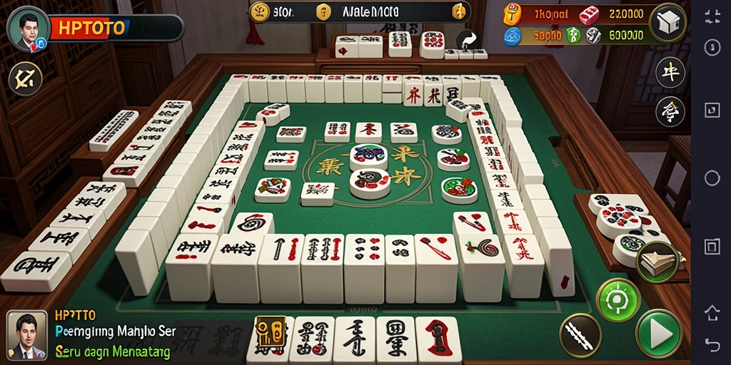 Screenshot HPTOTO menampilkan gameplay Mahjong yang seru dan menantang.