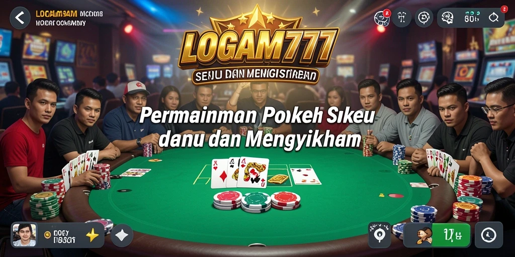 Screenshot LOGAM777 menampilkan momen seru permainan poker.