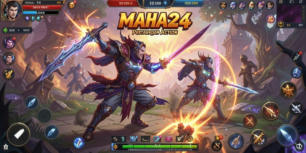 Tampilan mendebarkan dari gameplay <strong>MAHA24</strong> yang penuh aksi.
