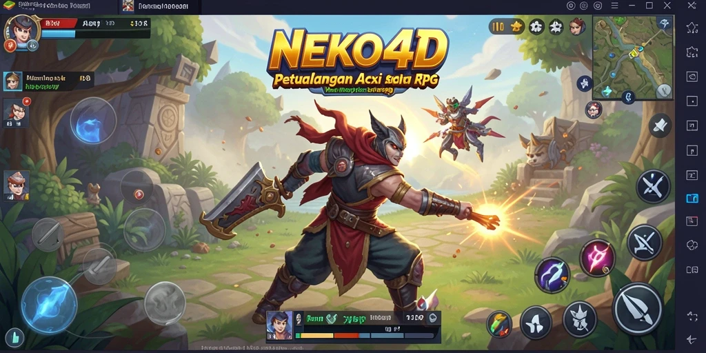 Tangkapan layar gameplay ARPG penuh aksi dalam NEKO4D.