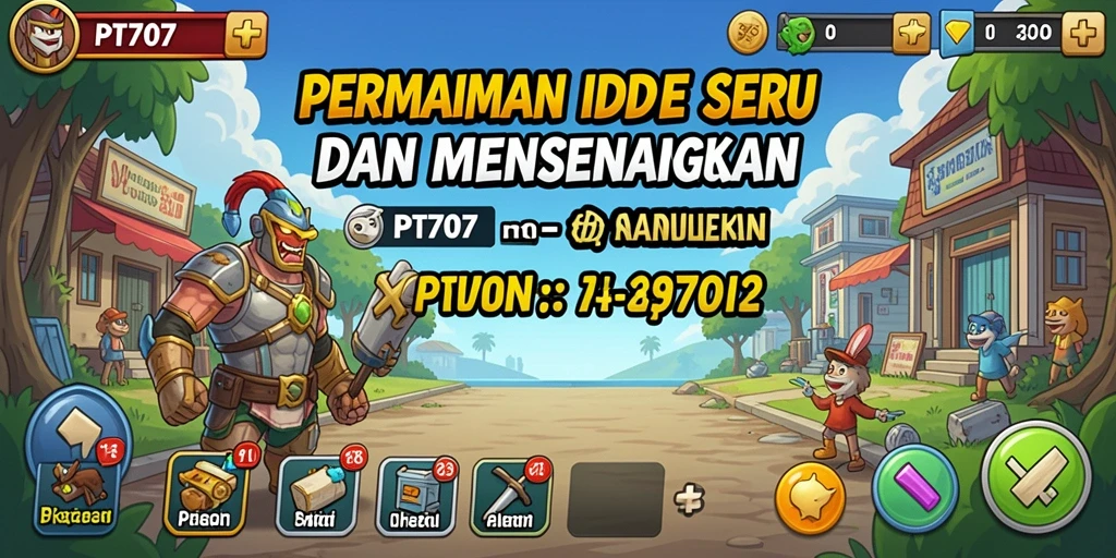 Tangkapan layar utama PT707 menampilkan gameplay Idle yang memikat.