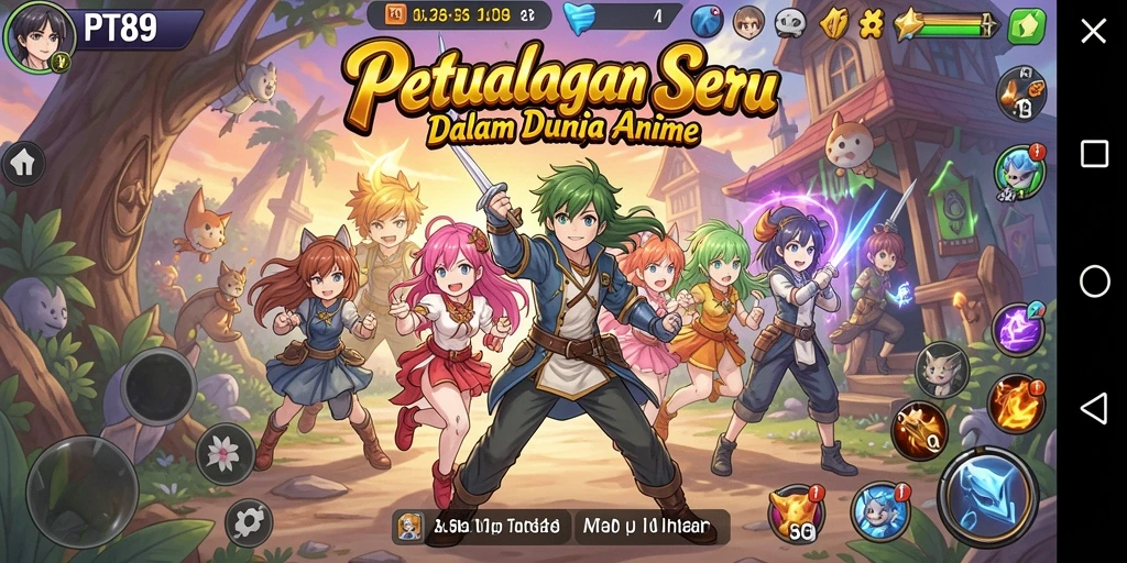 Tangkapan layar PT89 menunjukkan aksi mendebarkan dalam dunia Anime.