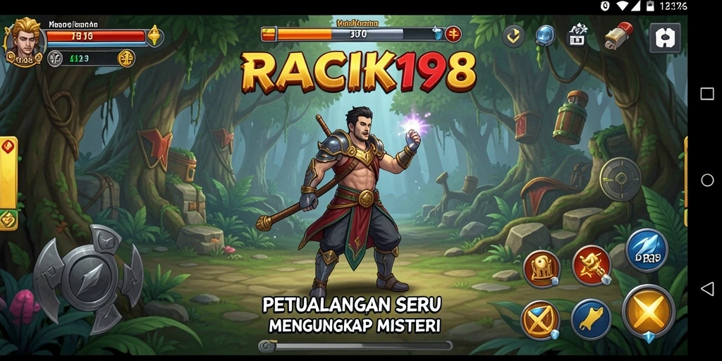 Tampilan utama gameplay petualangan seru RACIK198.