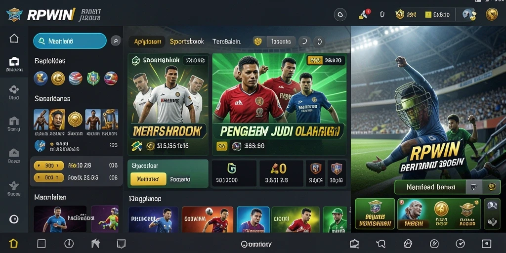 Gameplay RPWIN menampilkan berbagai opsi taruhan olahraga.