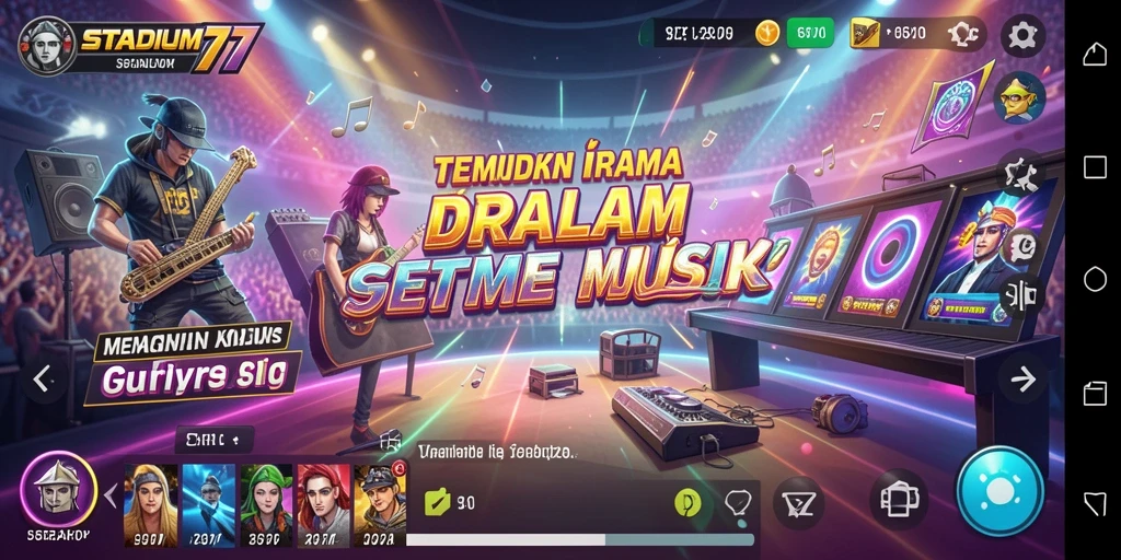 Screenshot gameplay STADIUM77 menampilkan keseruan bermain musik.