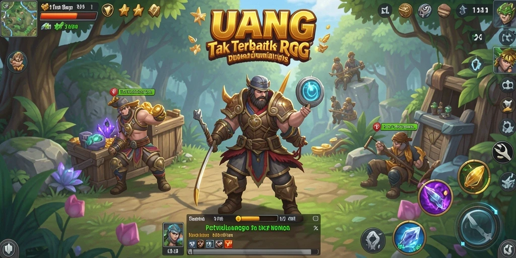Screenshot UANG menampilkan aksi seru dalam pertempuran RPG.