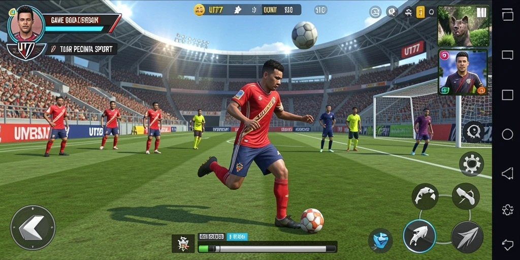 Tampilan gameplay UT77 yang menampilkan aksi olahraga seru.