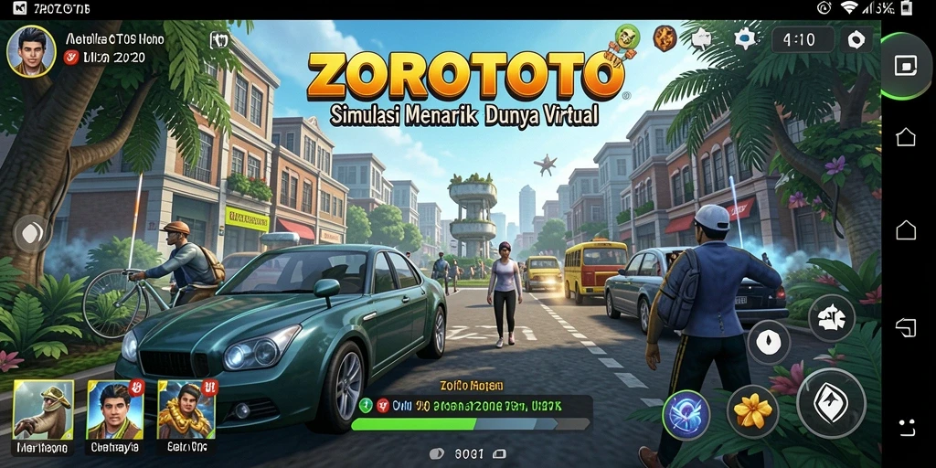 Screenshot ZOROTOTO menampilkan gameplay simulasi yang menarik.